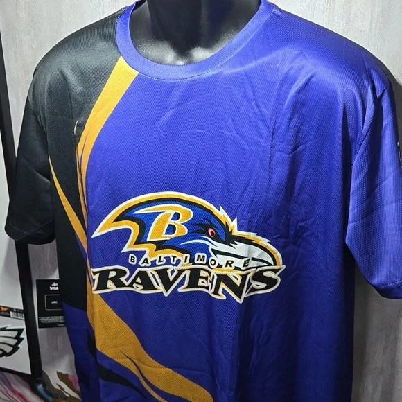 L Baltimore Ravens Custom Sublimated NFL Football Game Day Fan Jersey - Picture 4 of 8